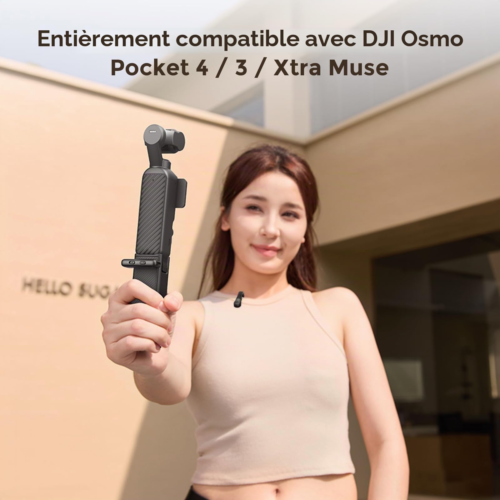 SMALLRIG Poignée d'alimentation Osmo Pocket 4/3 pour DJI, Batterie 5000 mAh avec Charge Rapide 20 W, Connexion Audio directe pour Micro sans Fil, Filetage 1/4" pour trépied/Perche à Selfie - 5705