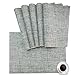 DACHUI Placemat, Crossweave Woven Vinyl Non-Slip Insulation Placemat Washable Table Mats Set of 6 (Grey)