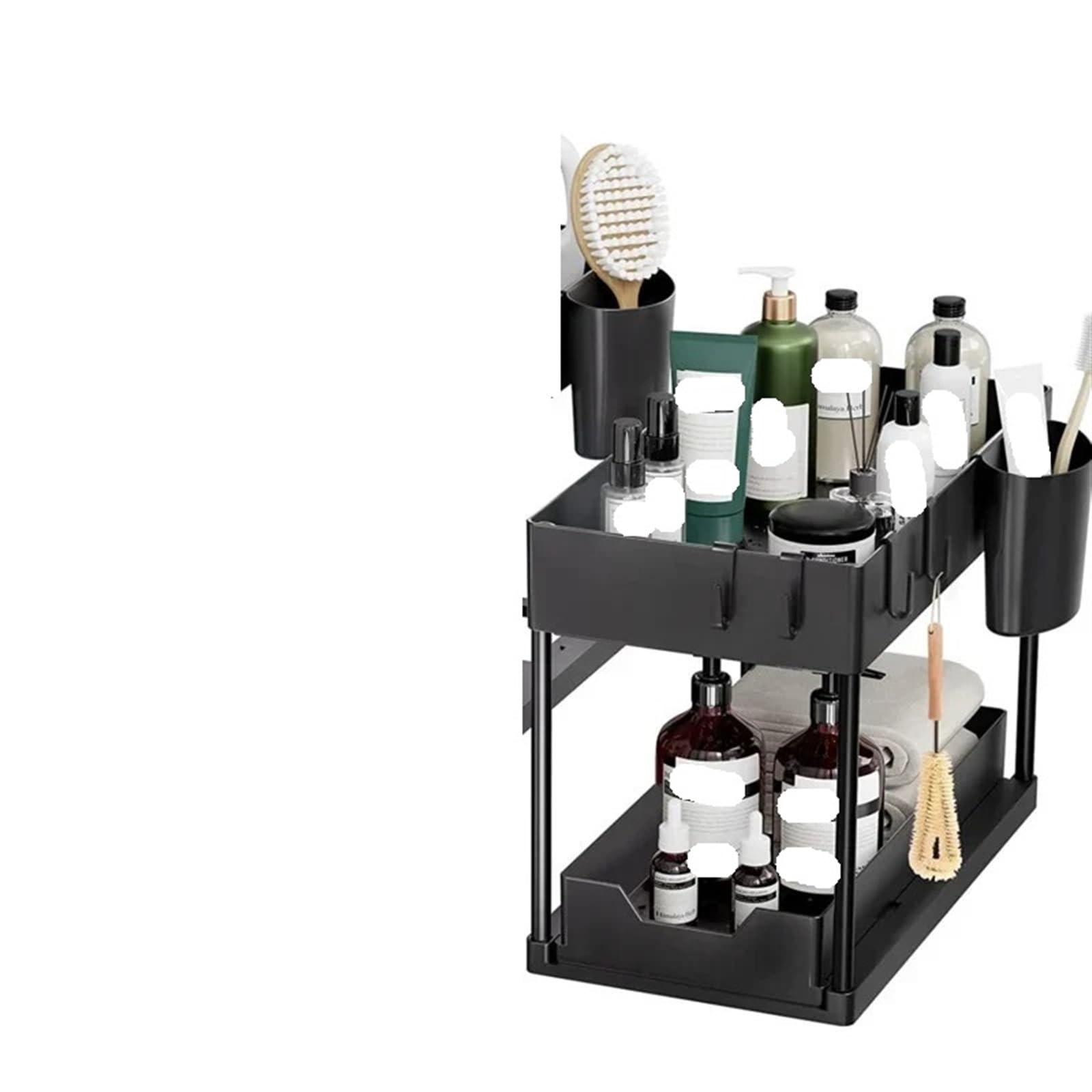 Especieros Para Cocina Organizador de cocina, organizadores de cajones, estante de almacenamiento, organizador de gabinete de 2 niveles, soporte de almacenamiento, estante de especias de cocina(White