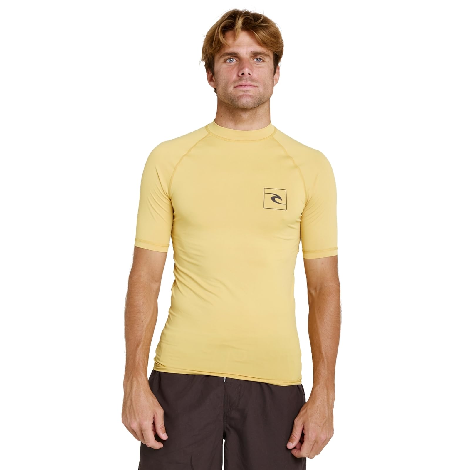 Rip Curl Men's Ochre Streamline Upf Short Sleeve Rash Vest - L