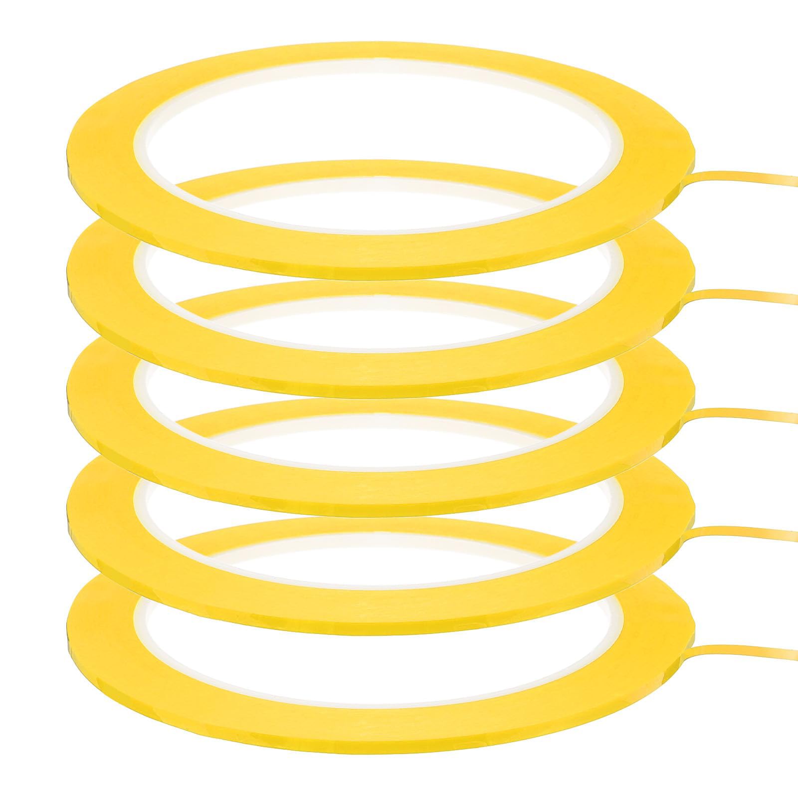 TA-VIGOR Whiteboard Tape 2mm x 66m Self Adhesive Dark Yellow 5 Rolls