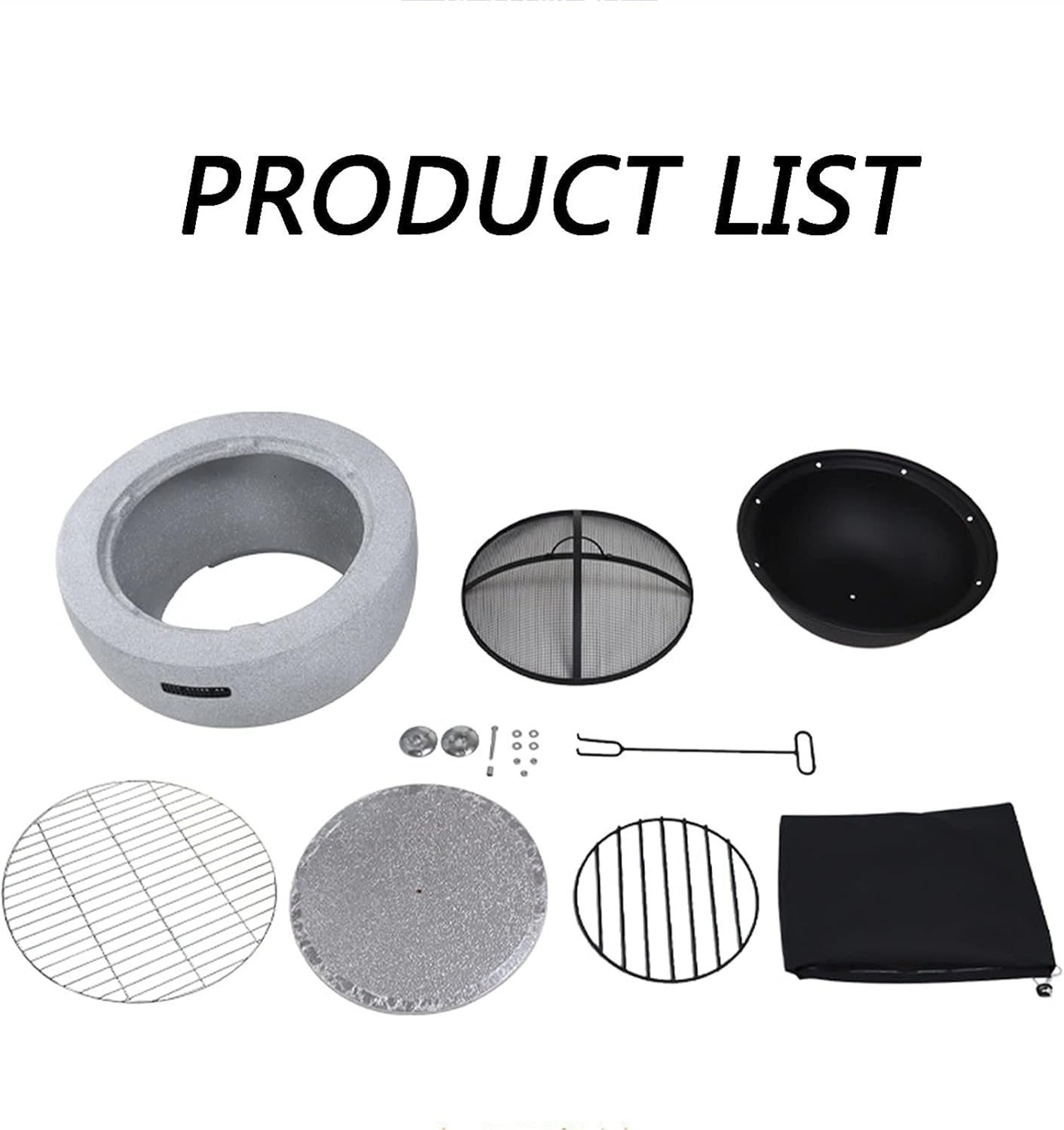 Garden Fire Pit Grill Bowl Grill Barbecue Rack Fire Pit Outdoor fire pits, fire pits with Spark Screens, Wood Burning fire pits in courtyards, Backyards and Gardens