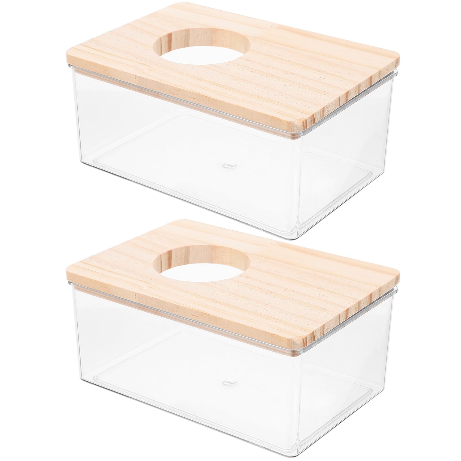 GARVALON Transparente Hamsterbadewanne für Kleine Tiere, 2 Stück Acryl Holz