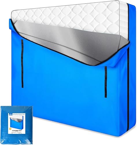 Miniatura 1 de ANALIM Bolsas de colchón para mudanza y almacenamiento, bolsa de almacenamiento de colchón con cremallera con 8 asas de transporte fuertes, funda