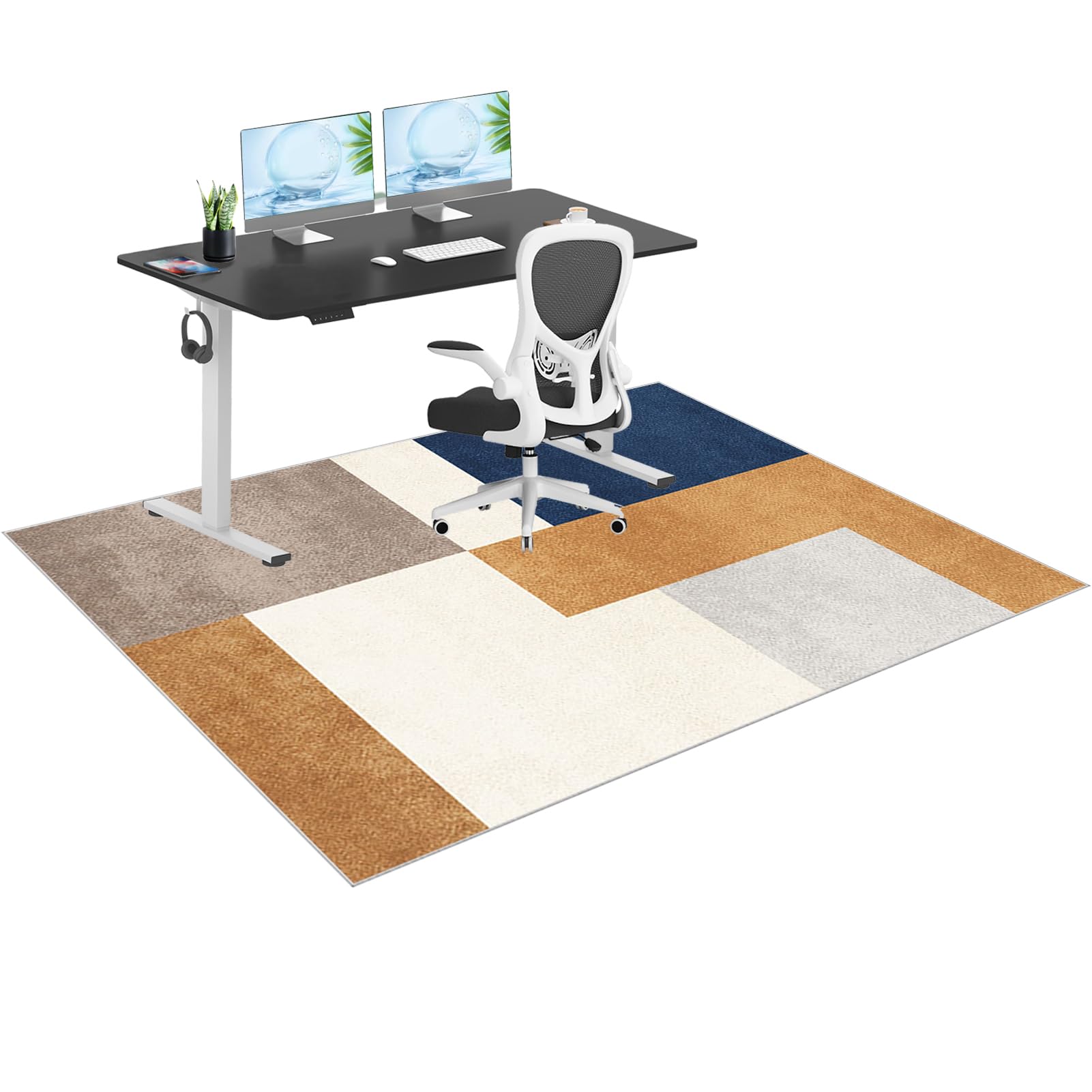GmyoieqI Carpet Floor Protector For Office Chair Heavy Duty Office Chair Mats for Carpeted and Hardwood Floor, Non-slip Gaming Chair Mat, Multi-Purpose Computer Desk Chair Mat Large 180 x 230 cm