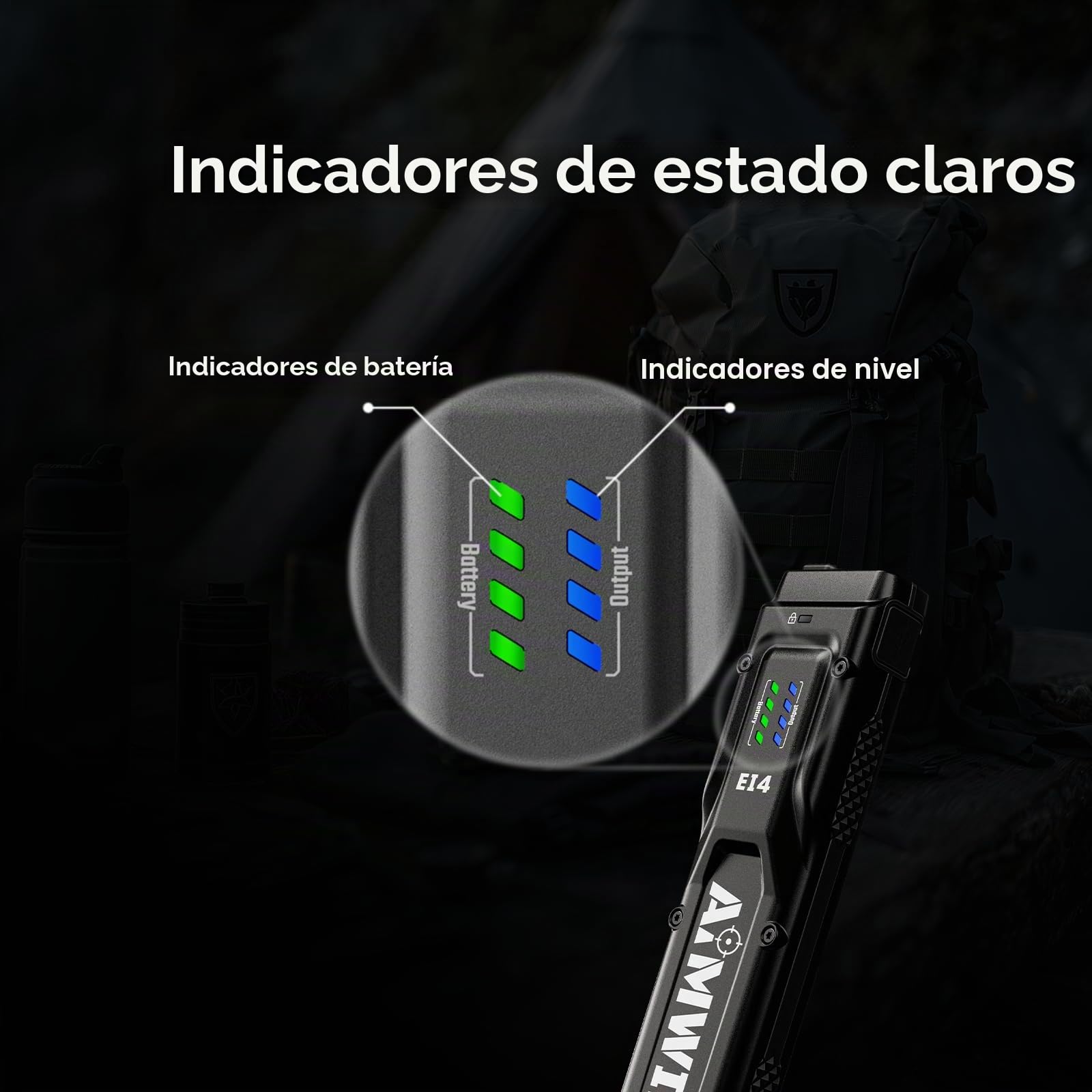AIMWIN EI4 Linterna EDC LED Potente 3000 Lúmenes Linterna Recargable USB C Alcance 300m Linterna Táctica Plana para Camping Seguridad Doble Interruptor Trasero Modo Turbo Estroboscópico