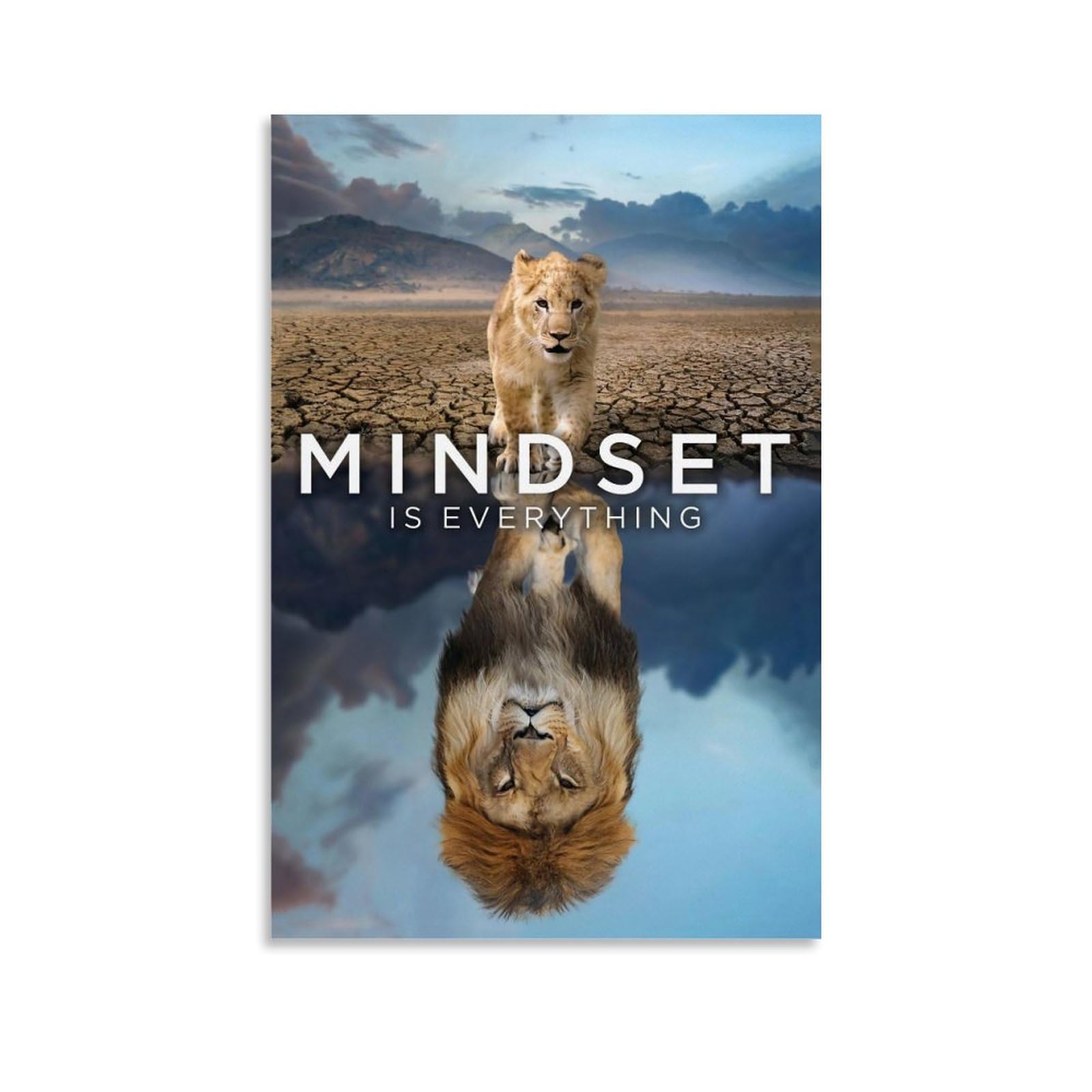 Dekomundo ?MINDSET is everything? Motivational Poster for Living Room, Bedroom, Office, 40 x 50 cm