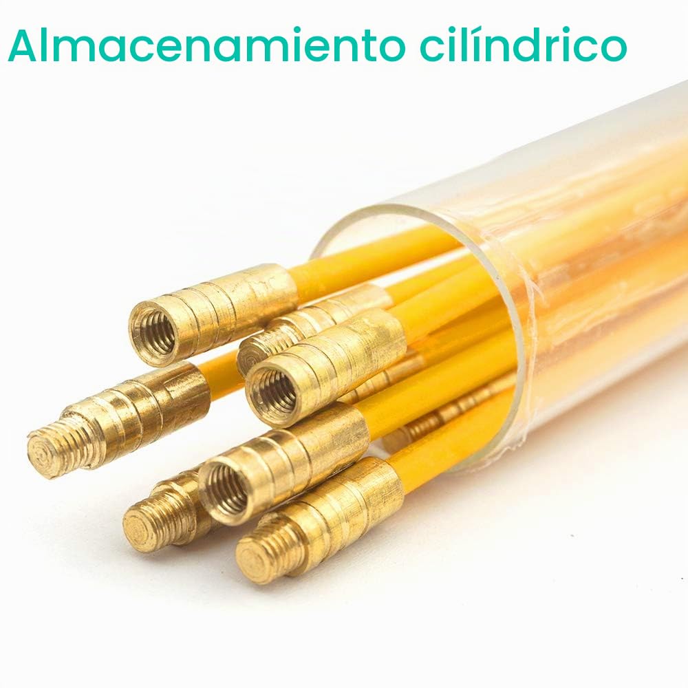 Akuoly Guia pasacables de fibra de vidrio 33cm x 10 Juego de varillas pasacables, amarillo