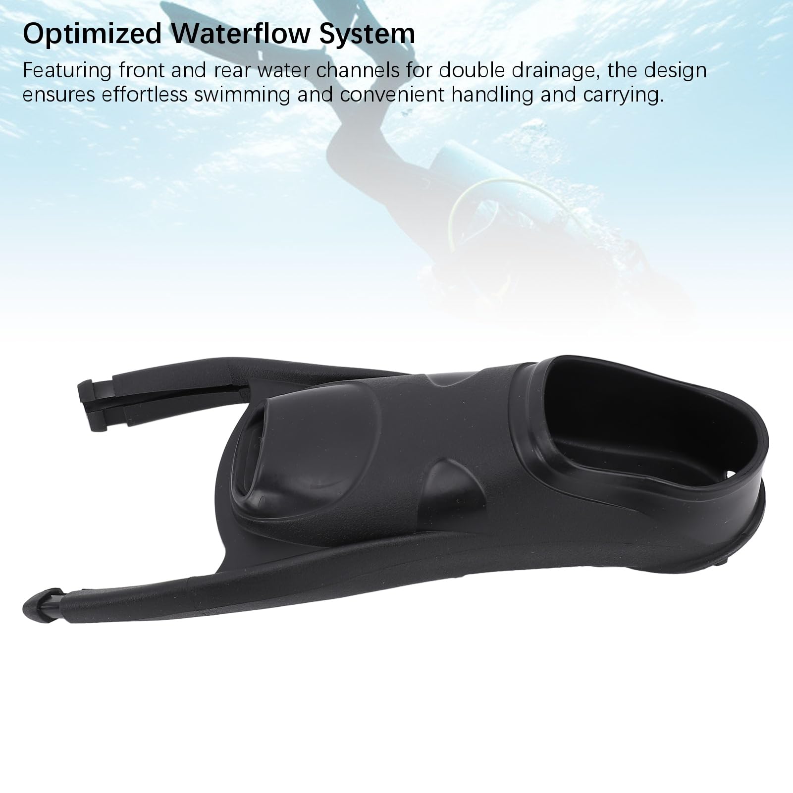 Pinne da apnea ad alte prestazioni in TPR, con lama lunga, copripiedi per immersioni subacquee, snorkeling e nuoto professionale, colore nero, 1 pezzo. (XL (45-46))