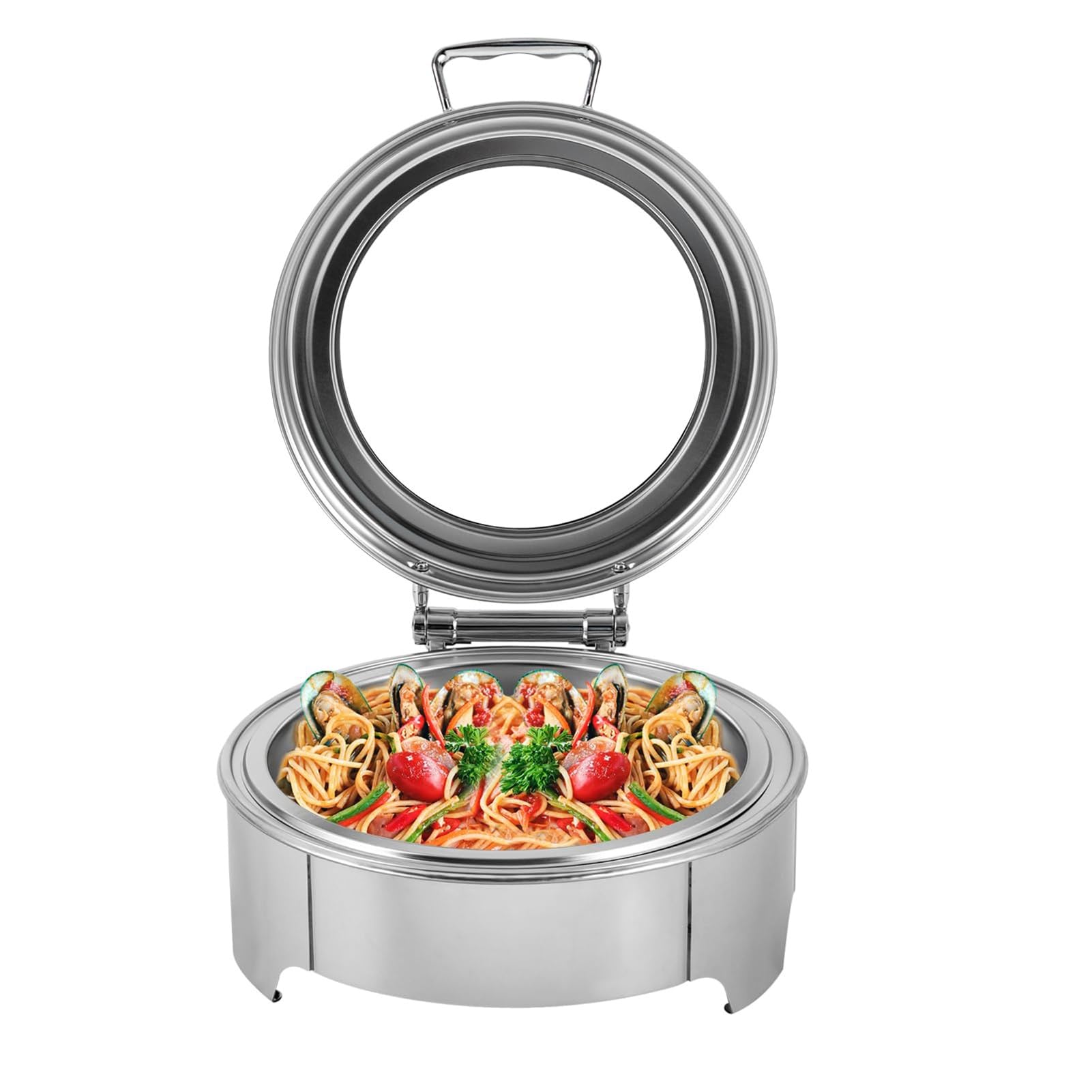 Calentador de Alimentos eléctrico Redondo de Acero Inoxidable de 400 W, Calentador Inteligente para Buffet, Ideal para cenas, Fiestas y Banquetes de Boda.