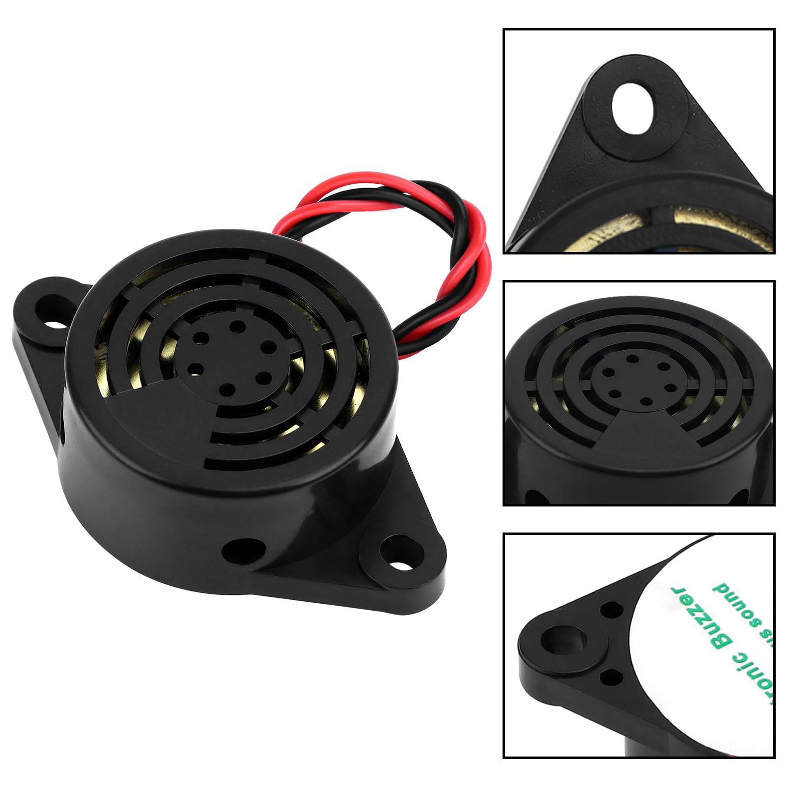 Lot de 12 alarmes électroniques SFM-27-I - Buzzer électronique piézoélectrique Actif - DC 3-24 V - avec Fil - 110 mm