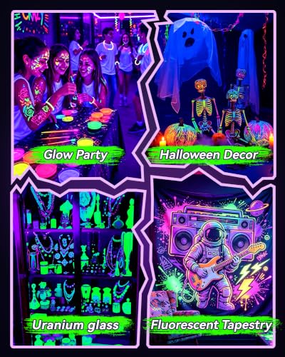 Image of 50W LED Black Light, Waterproof Blacklight for Glow Party, Halloween | for Neon Parties, Fluorescent Poster Tapestry, Birthday, Classroom, Bedroom, with Switch&Plug, Outdoor, IP66, Flood Light