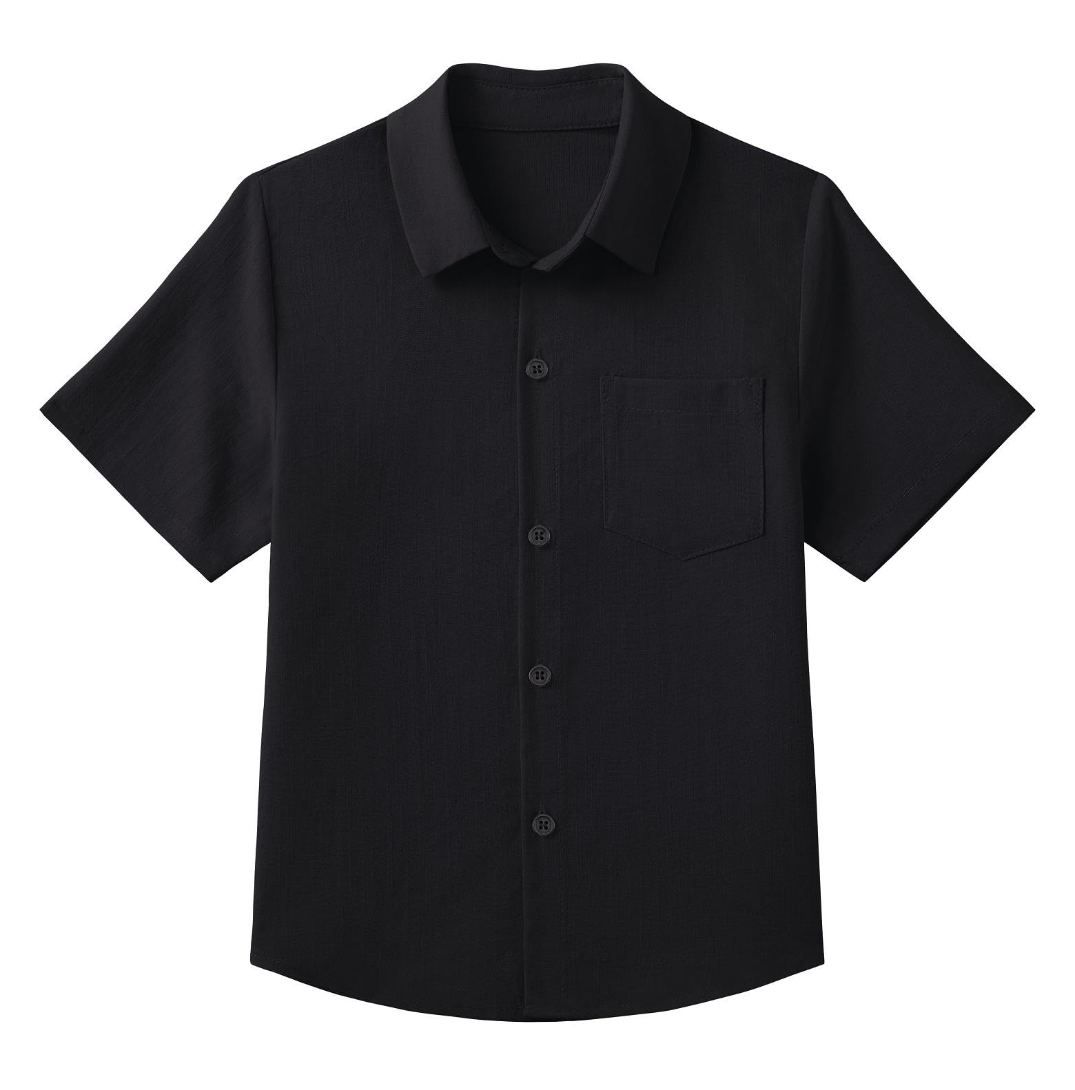 Arshiner Garçons Chemises en Lin Eté Enfants Manches Courtes Boutonnés Shirt Loisirs Poche Chemises pour Garçons 5-13 Ans