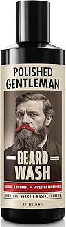 Polished Gentleman Beard Growth And Thickening Shampoo - With Organic Beard Oil - For Beard Look - For Facial Hair Growth 4oz (Small Beard)