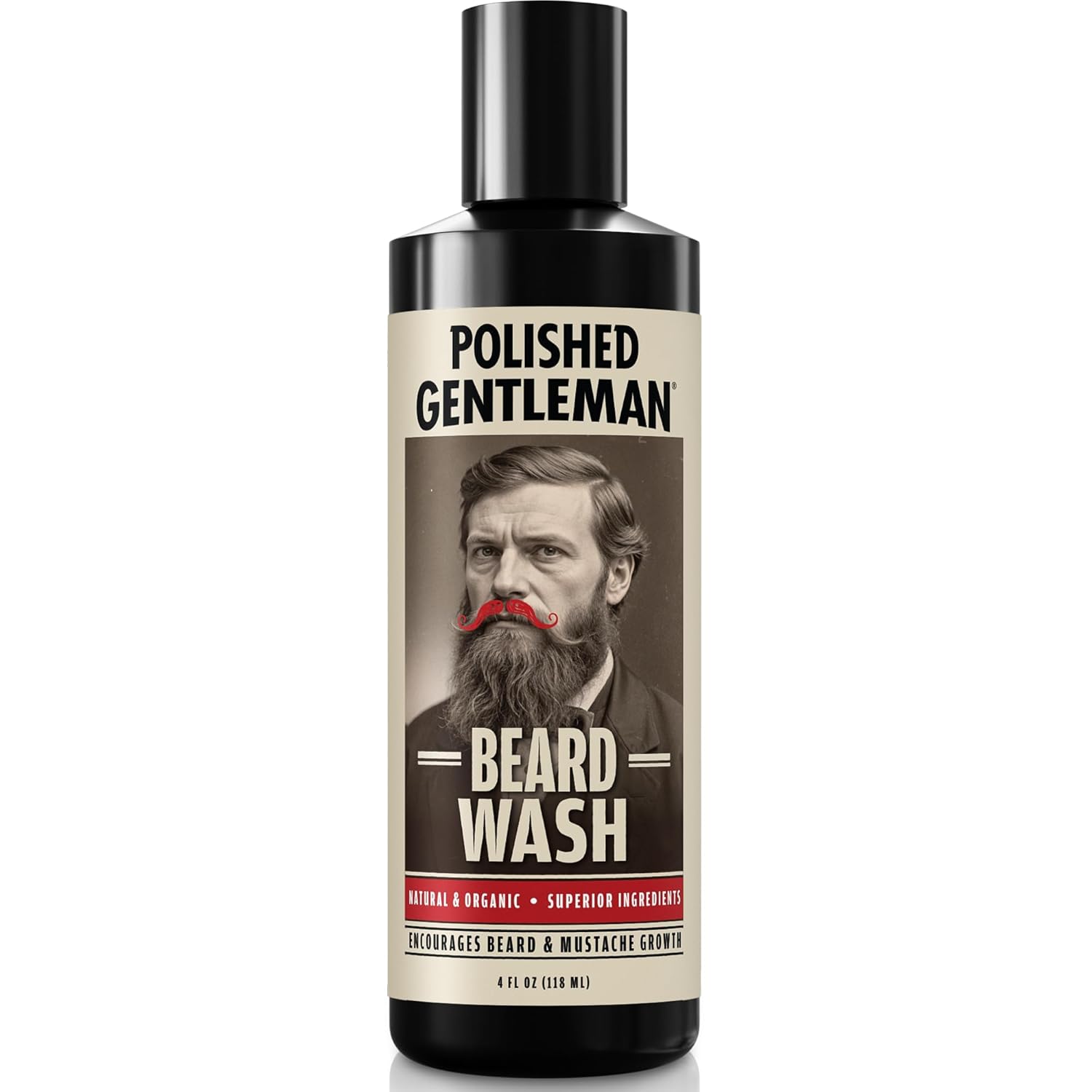 Refreshing Beard Shampoo and Face Wash with Peppermint Tea Tree and Argan Oil - for Thicker and Softer Beard (4oz)