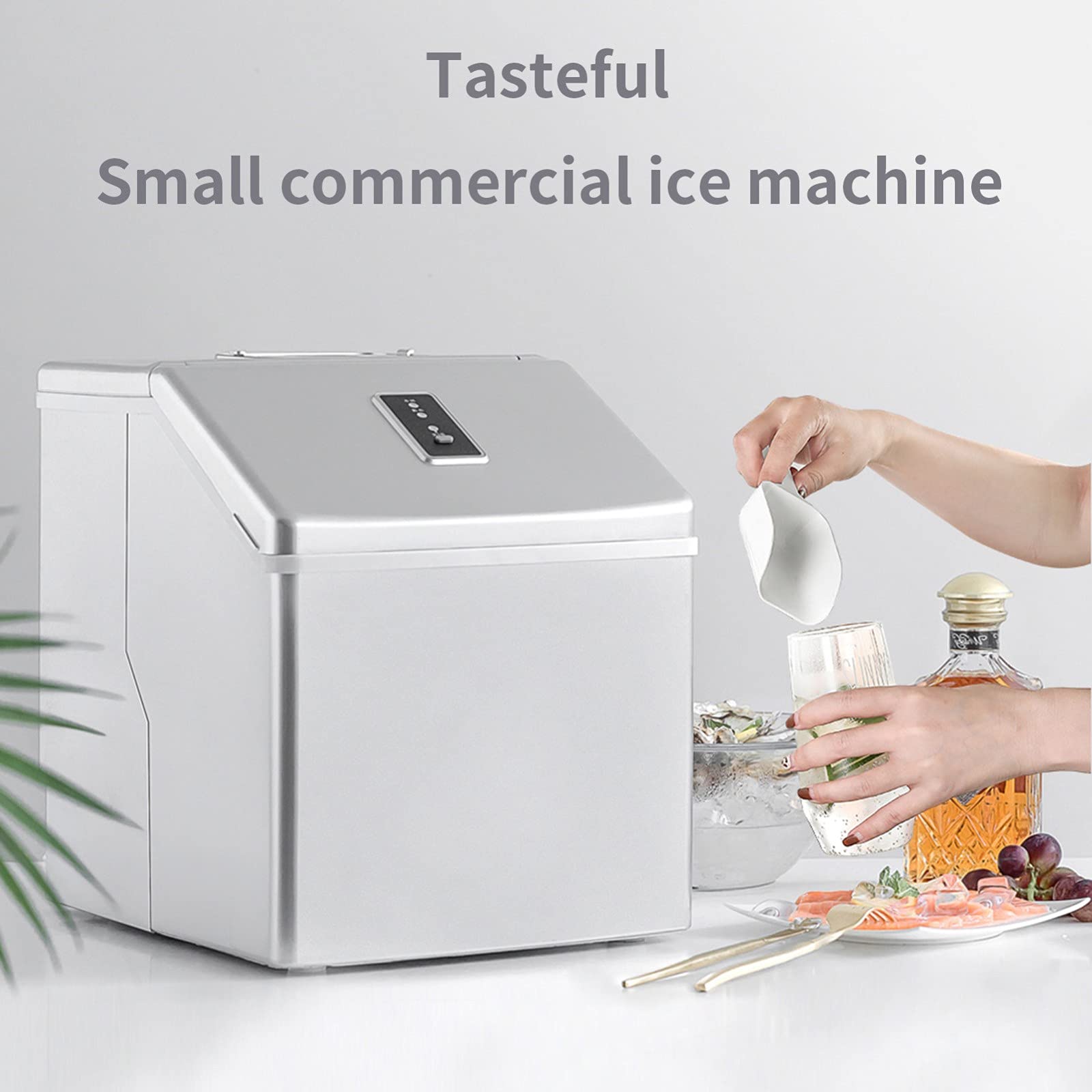 Machine Countertop, 33lbs/24h Portable Compact Ice Cube Maker 3 Thicknesses 24 Pcs Ice Cube In 15 Mins on Fridge.com - View 6