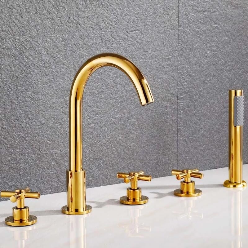 Mitigeur de baignoire doré à 3 poignées pour remplacer votre robinetterie obsolète