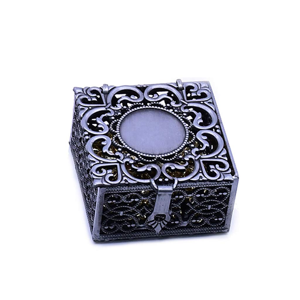 ruiuriNIE Rosary Bead Box Necklace Metal Christian Catholic Religious Jewelry Case Storage