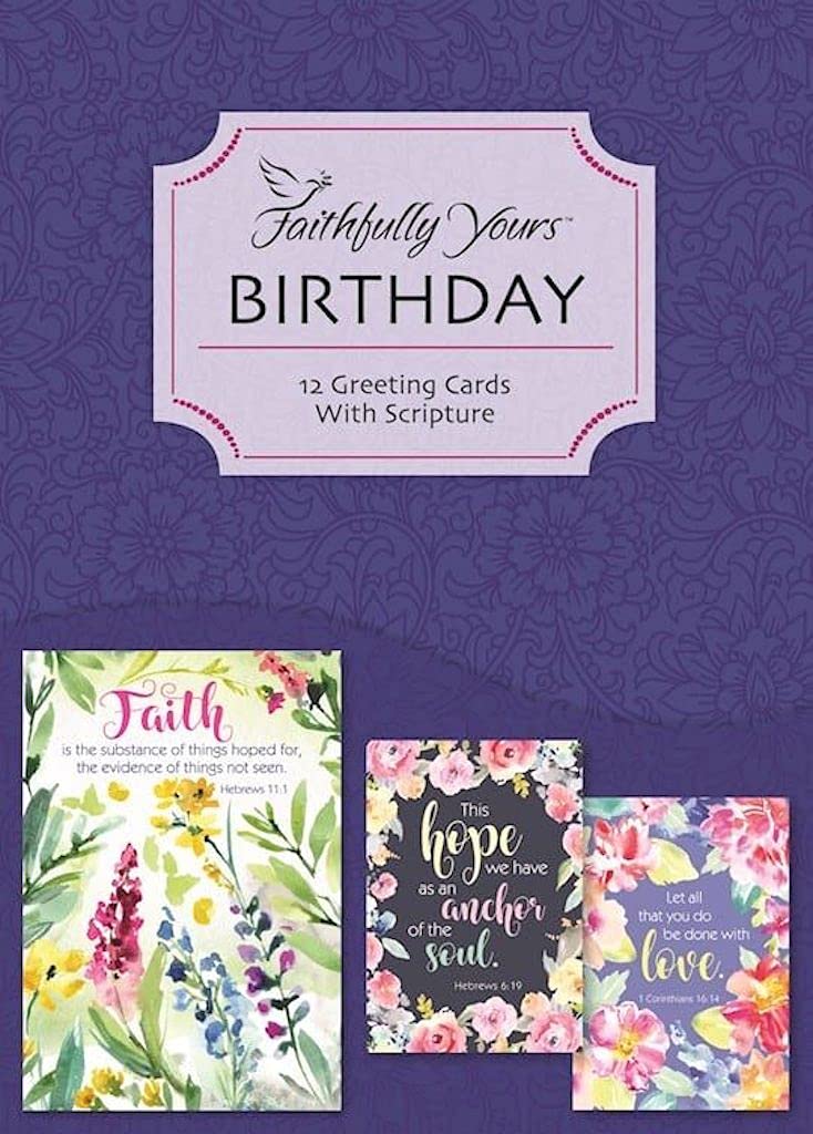 Faithfully Yours 54036 Vintage Thoughts Birthday Boxed Greeting Cards with Scripture
