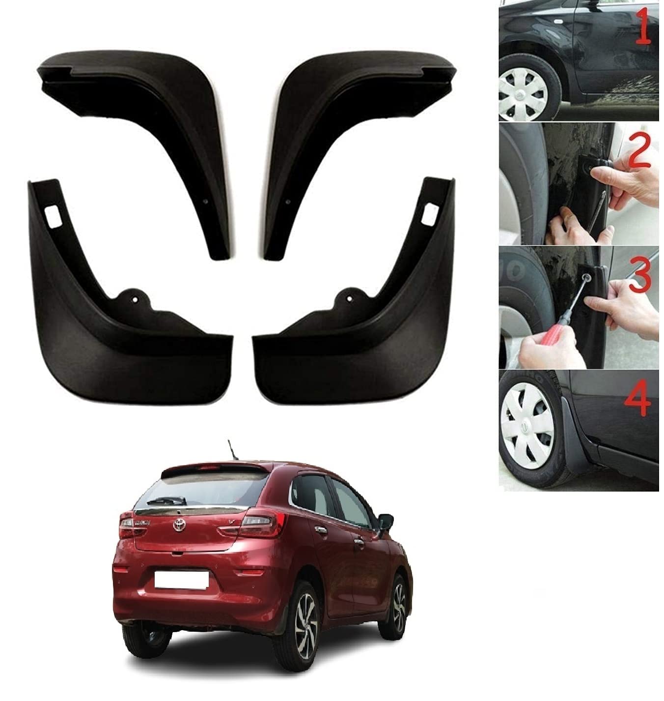 Auto Addict Car Mud Flaps O.E Type Mud Guard Set of 4 pcs for Toyota Glanza New 2022-picture-20