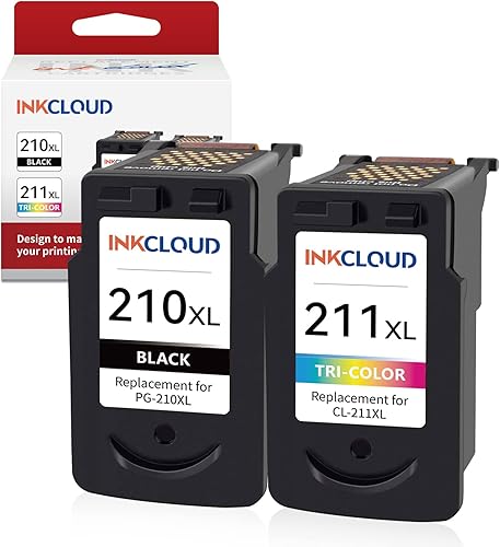 INKCLOUD Cartuchos de tinta compatibles de repuesto para Canon PG-210XL CL-211XL para impresora PIXMA IP2702 MP230 MP240 MP250 MP280 MP480 MP490
