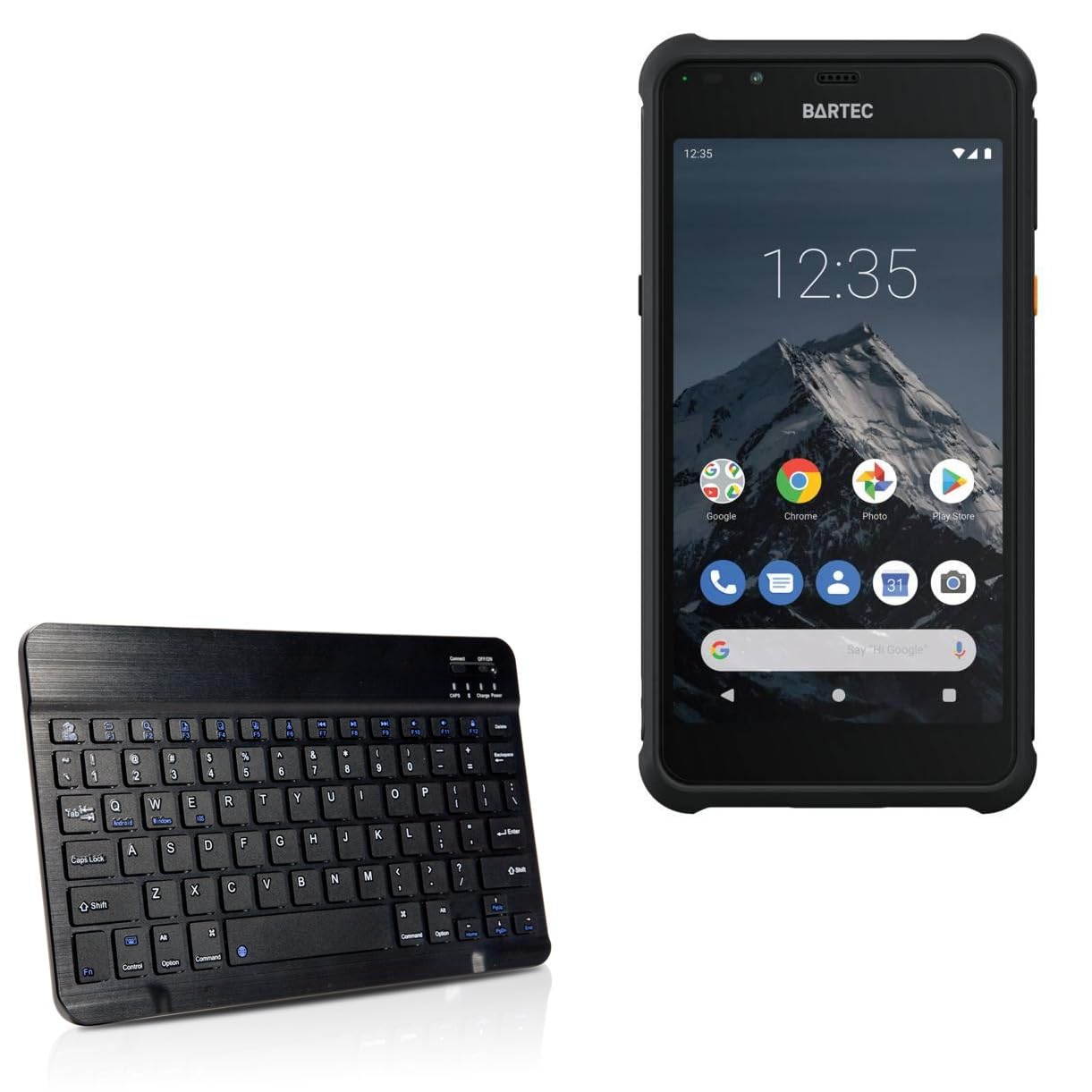 BoxWave Keyboard Compatible with Bartec Intrinsically Safe Smartphone - SlimKeys Bluetooth Keyboard, Portable Thin with Chiclet-Style Keys - Jet Black