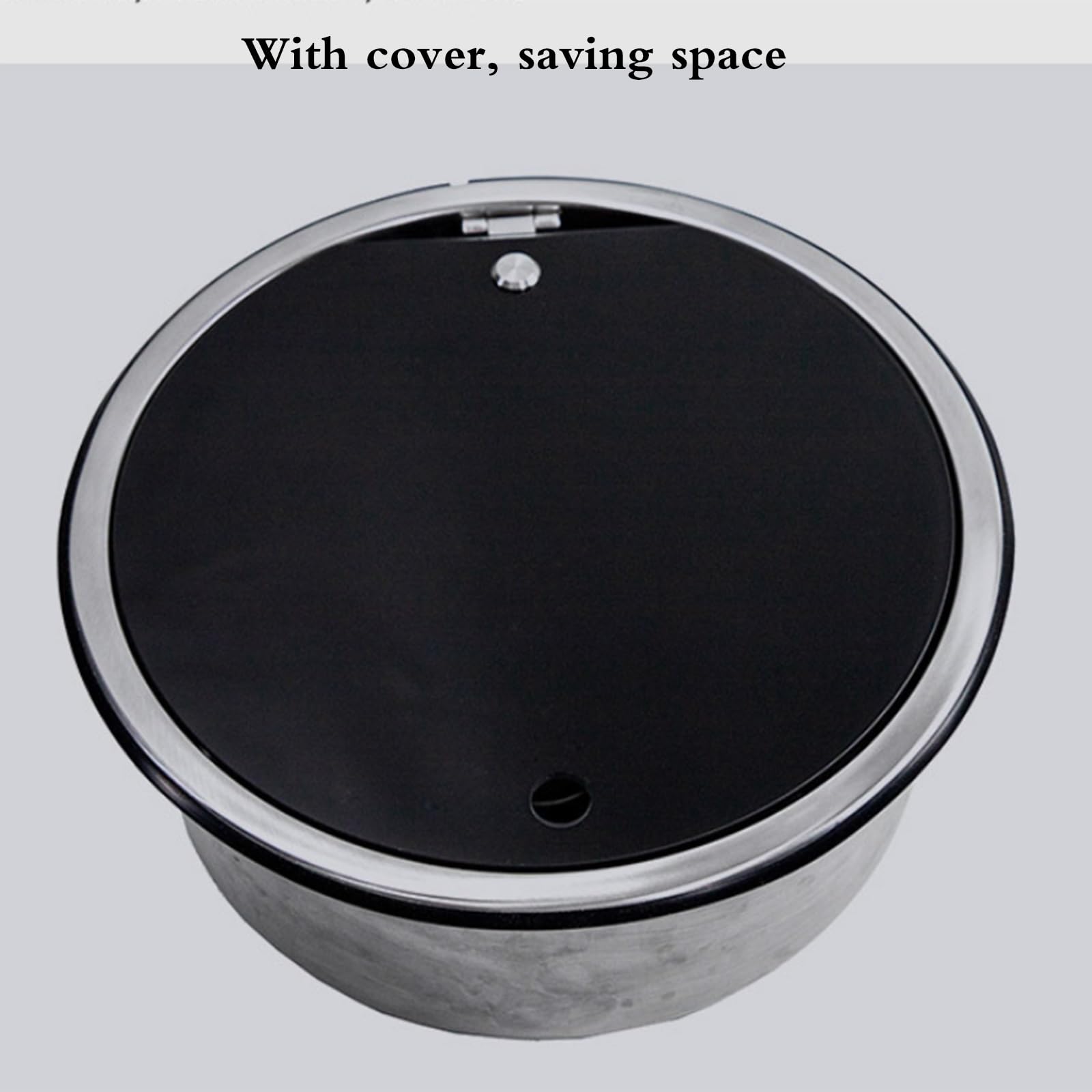 Lavello Da Cucina Pieghevole Con Coperchio Ribaltabile - Lavello Tondo In Acciaio Inox A Vasca Singola Per Camper, Furgone, Camper, Lavamani Con Rubinetto Per Uso Domestico