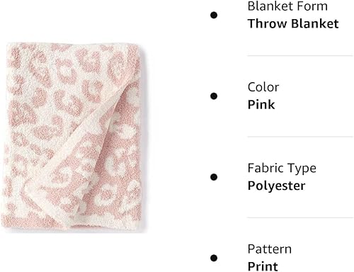 Miniatura 8 de Moonase Manta de forro polar de leopardo, acogedora y cómoda manta de microfibra para sofá, cama, lavable a máquina (rosa, 55 x 78.7 pulgadas)