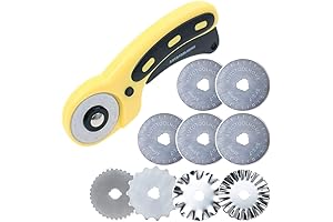 AUTOTOOLHOME 45mm Professional Rotary Cutter, Rotary Blades for Fabric Leather Quilting, Paper Perforating Tool