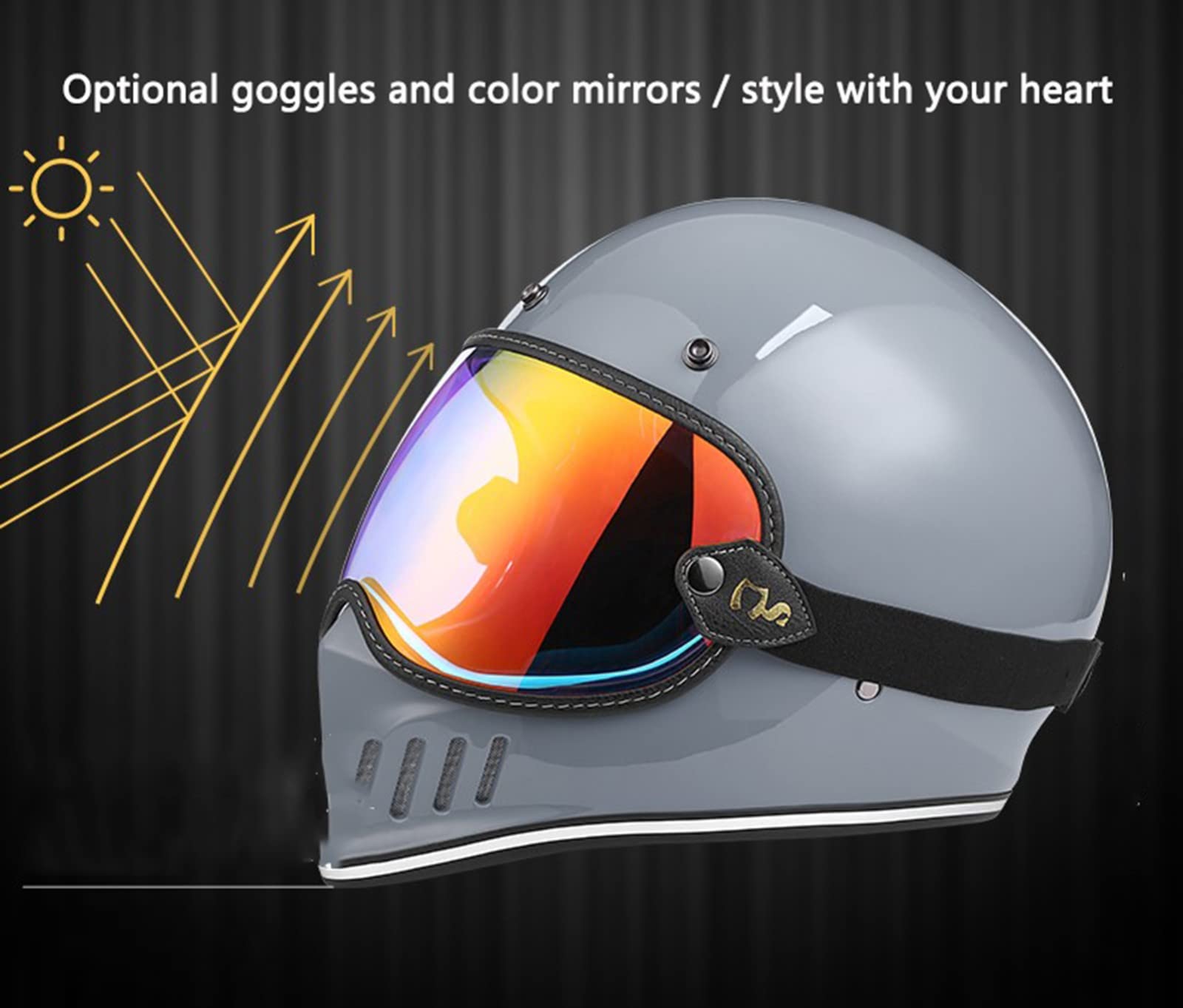 Casco Integrale Moto MOCOERL - Omologato ECE 22.06, Visiera Parasole, Ventilazione, Per Uomini E Donne, Nero