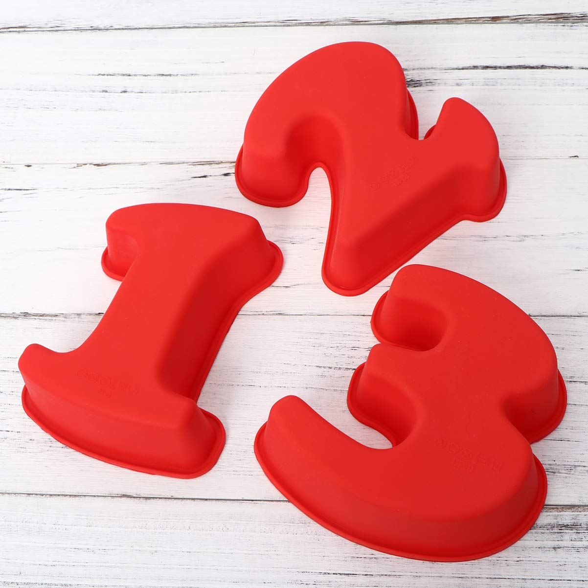 Moule à Chocolat Silicone Chiffres 0-8 9 Pièces Rouge