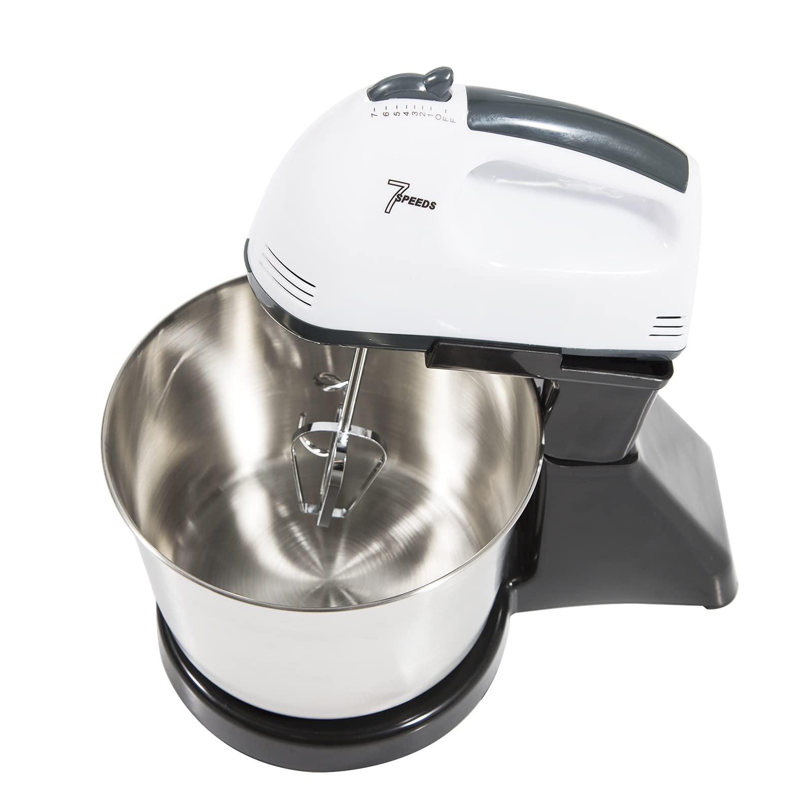 Robot da cucina, impastatrice a 7 velocità, frullatore per torte con 2 bacchette, in acciaio inox, 1,7 l, agitatore da cucina, per verdure, insalata, burro, pasta, panna, uova