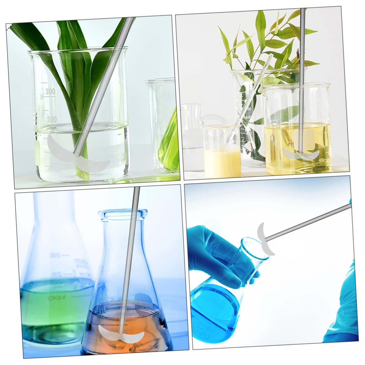 2pcs Stainless Steel Stirring Paddle Beverages Labs Paddle Stirrer Stirrers for Mixed Drinks Bun Dumpling Maker Stirrer Mixer Shaft Mixing Tool Chemistry Stirring Rod Silver HOLIDYOYO