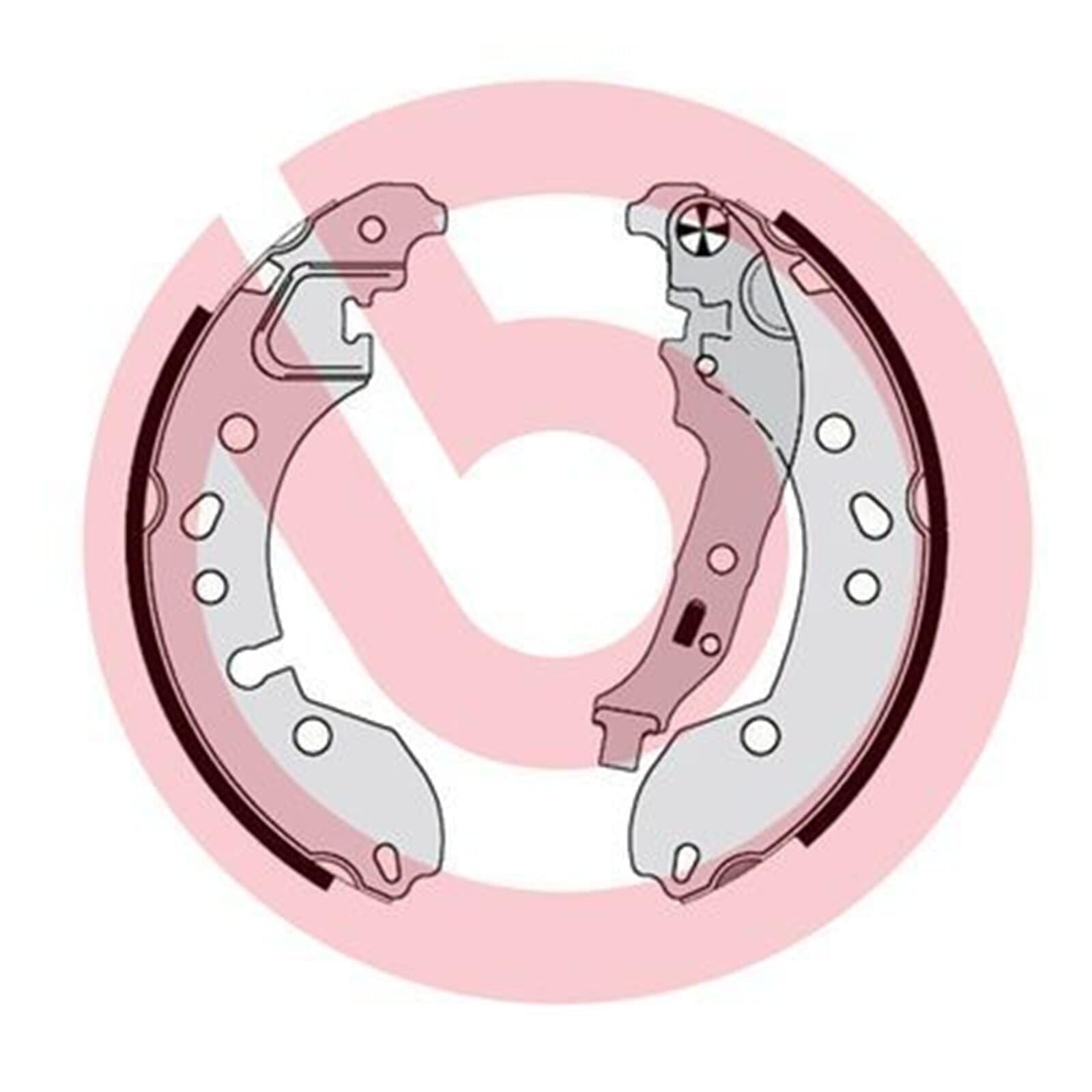 BREMBO S 68 548 Zestaw szczęk hamulcowych z dźwignią hamulca pomocniczego tył