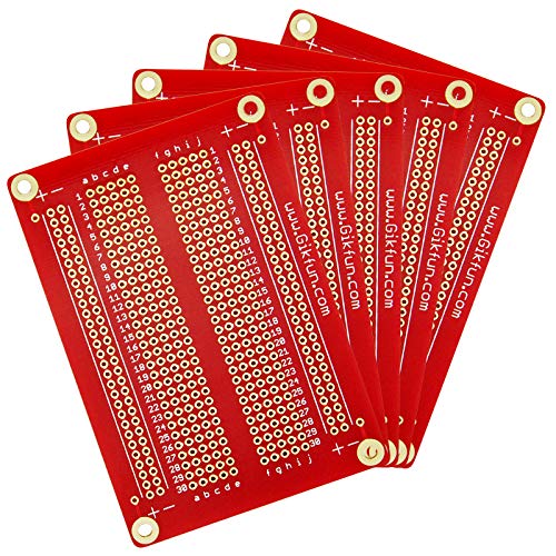 Gikfun Solder-Able Breadboard Gold Plated Finish Proto Board Pcb Diy Kit For Arduino (Pack Of 5Pcs) Gk1007 #TOP1