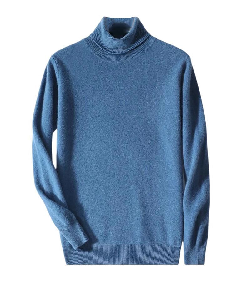 Men's Pullover Sweaters Loose Casual Large Size Warm Knitted High Collar Wool Sweater