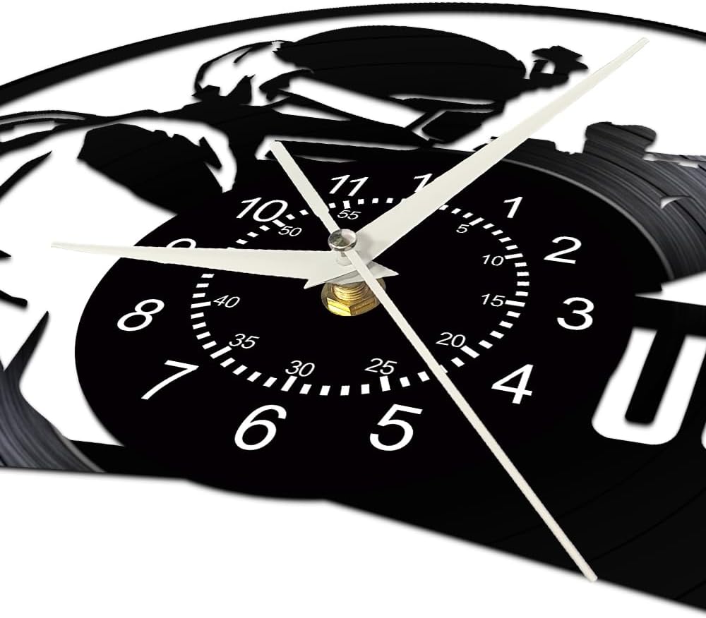 12 Inch United States Marine Corps Wall Clock, US Military Soldier Wall Watch Clock Modern Navy Wall Clock Silent Movement Battery Operated for Marine Veteran Gifts Husband Office Man Cave