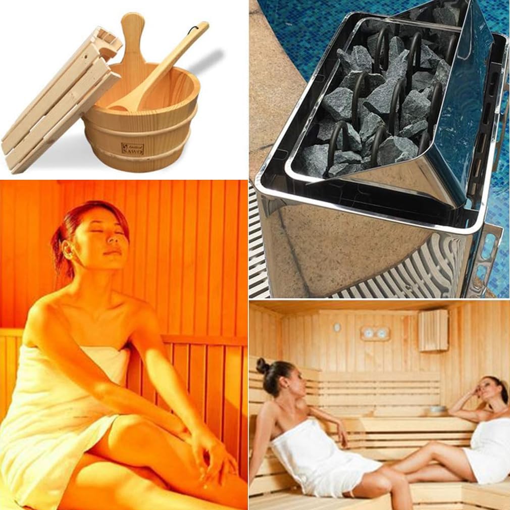 Riscaldatore Elettrico per Sauna, Forno per Sauna in Acciaio Inossidabile da 3-9 Kw, Riscaldatore per Bagno di Vapore Secco Spa con Set di Tecnologie per Sauna con Ritardo Temporale, Supporta 4.5KW