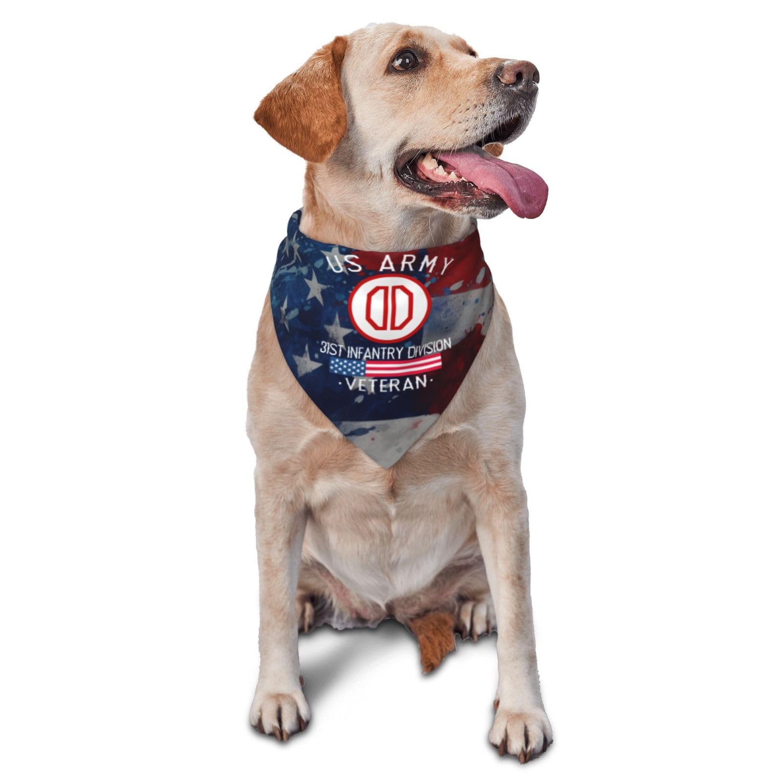 US Army 31st Infantry Division Veteran Dog Scarf Pet Bandana Cat Pet Bibs