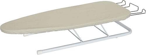 Household Essentials Tabletop Ironing Board with Iron Rest | Wood Top, Sturdy Metal Legs with Support Bars | Compact & Lightweight Ironing Board for Small Spaces, Dorms, Apartments | 30"x12"