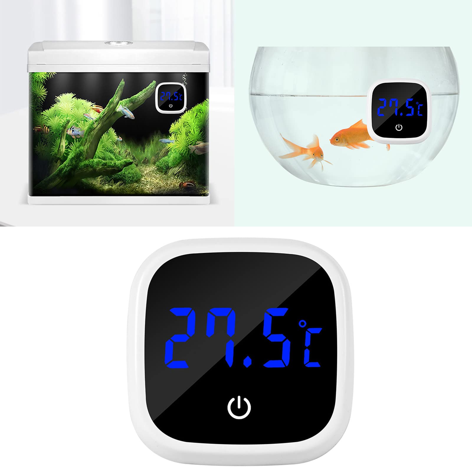 IWOMA Digital Fish Aquarium Thermometer, Accurate LED Display, Wireless, External Attached