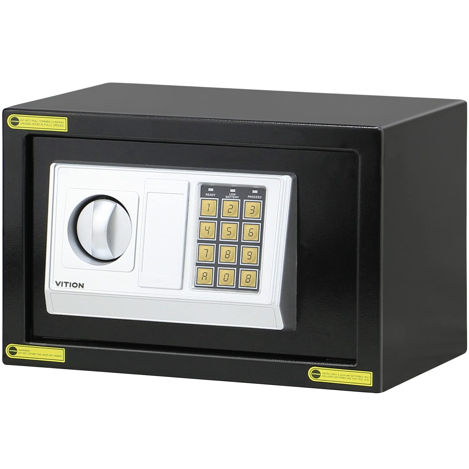 VITIONSafe Box with Electronic Digital Keypad and Key Lock for Home Office Cash Money Jewelry Passport (Size 20x31x20cm) Black