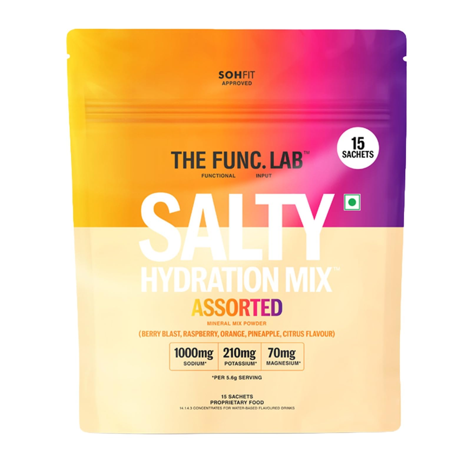 The Func. Lab Salty Electrolytes - Berry Blast | 30 Sachets | Instant Hydration Powder with Sodium, Potassium, Magnesium | Sugar-Free, No Preservatives | Instant Energy, Performance & Recovery Drink — Amazon image 19