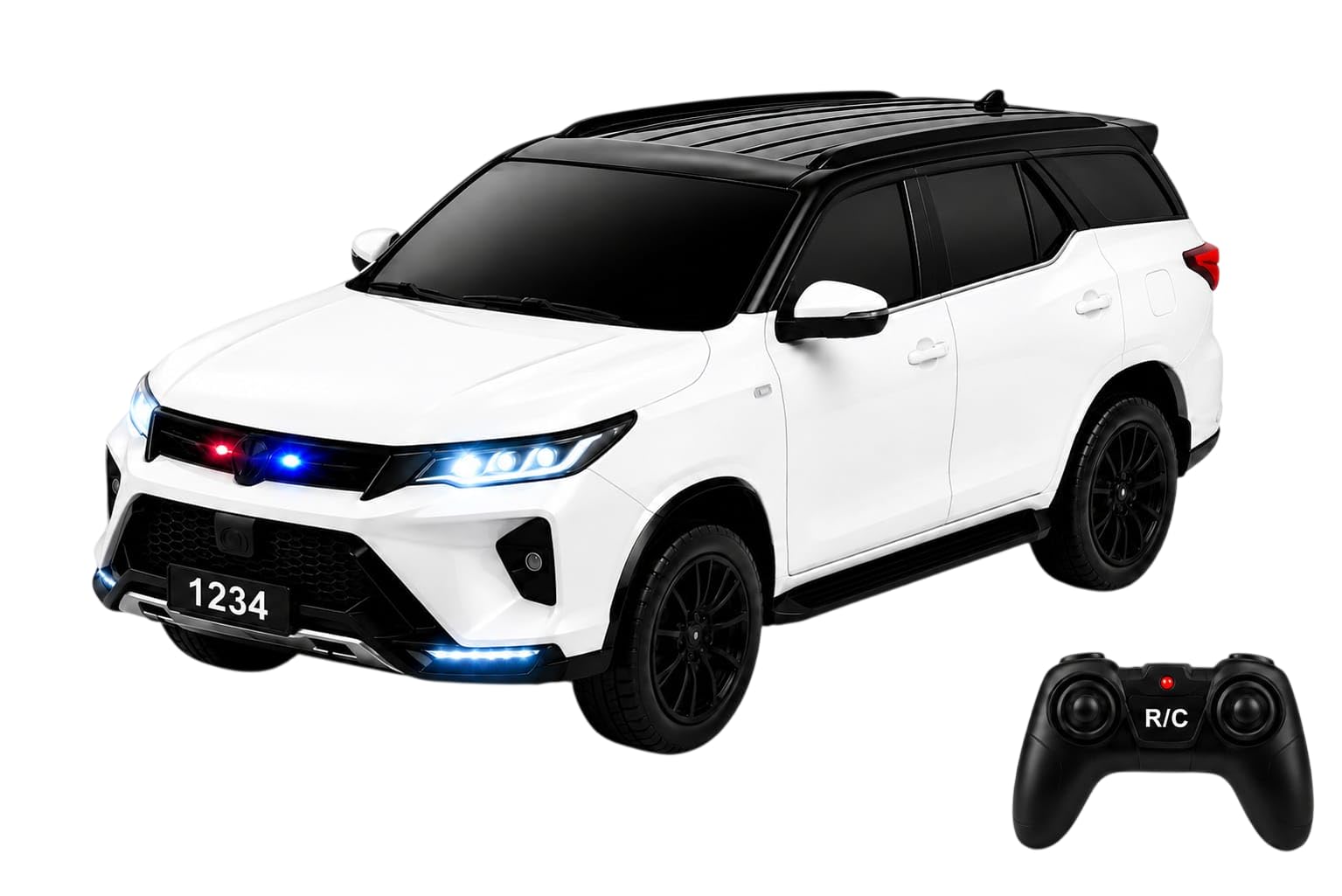 Remote Control Fortuner Toy Car for Kids | 1:18 Scale RC SUV Model with Steering Control | Forward, Reverse, Left & Right Movement | Battery Operated | Age 4+ | White-image-45