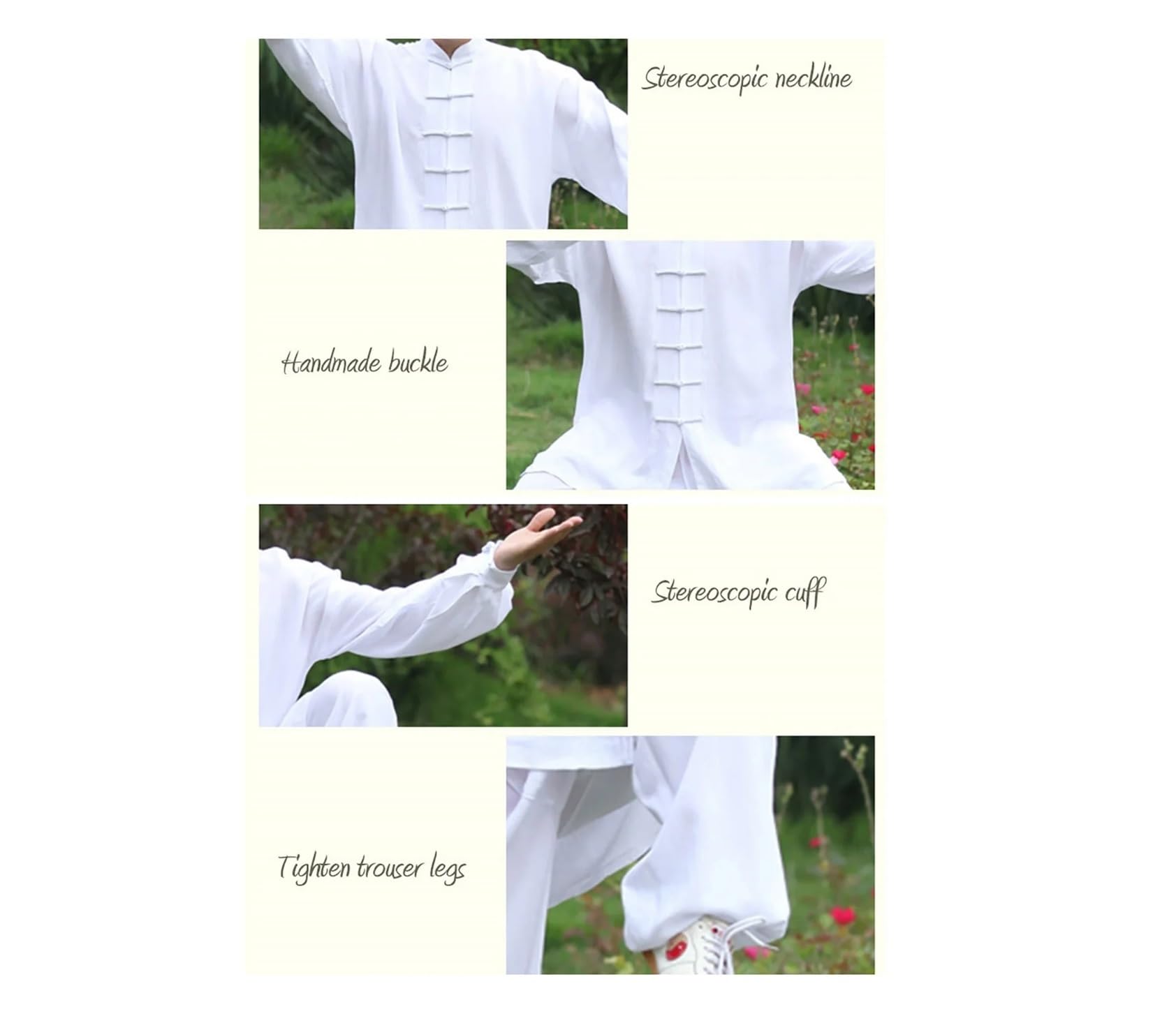 Tai Chi Traje Traje de Tai Chi de algodón Suave for Hombre y Mujer, Uniforme de Artes Marciales Kung Fu Wushu, Chaqueta y Pantalones Wing Chun(Black,XXL(180cm))