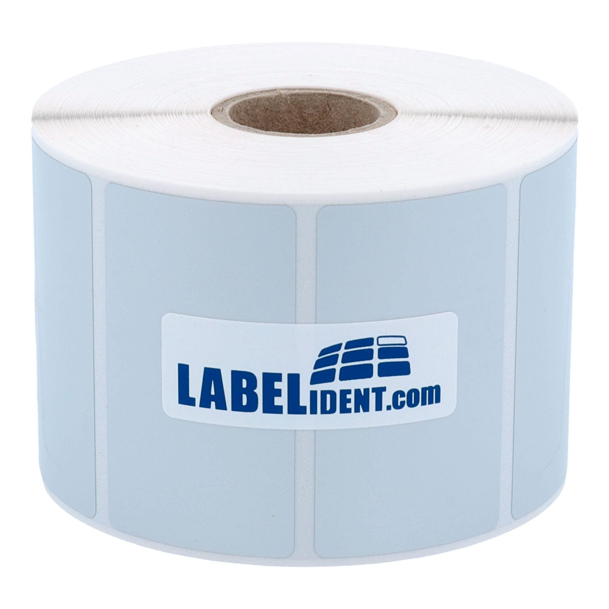 Labelident Polyester Thermotransfer Etiketten silber - 70 x 32 mm - 1.500 PET Etiketten aus wasserfester Polyesterfolie, selbstklebend auf Rolle