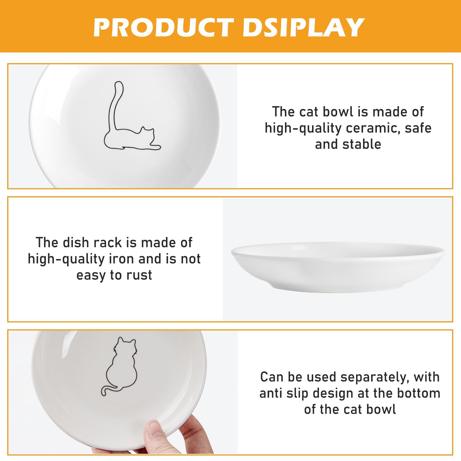 Ceramiczna miska dla kota Ø 15 cm, płaski design, biała