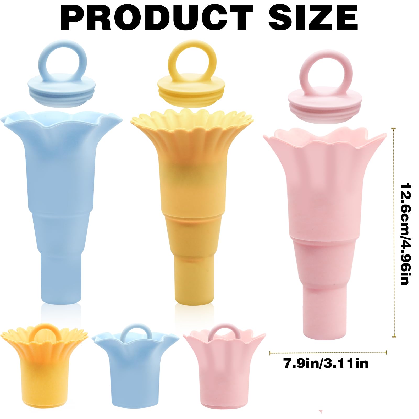 3Pcs No-Drip Ice Pop Holders for Kids Silicone Ice Pop Holder Toddler Ice Pop Molds with Lid - Image 2