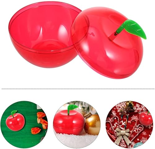 Miniatura 4 de Ciieeo Caja de regalo con forma de manzana, 8 unidades, de plástico, para decoración de fiesta de Navidad