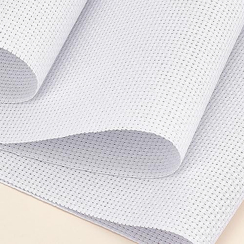 BENECREAT 14 Pieces White Cotton Fabric Embroidery Fabric, 30x30cm Square Aida Cloth Cotton Cross Stitch Cloth for Making Garment Craft - Image 4